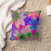 フローラ1i3熱帯プリント（明るい色） クッション (ブランケット)