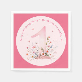 フローラ1stバースデーカスタムタワンフェアリープリンセス スタンダードカクテルナプキン