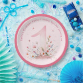 フローラ1stバースデーカスタムタワンフェアリープリンセス ペーパープレート (パーティー)