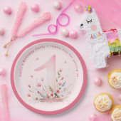 フローラ1stバースデーカスタムタワンフェアリープリンセス ペーパープレート (パーティー)