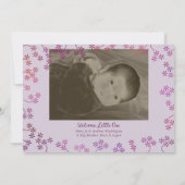 フローラ2写真の生誕発表 案内状 (裏面)