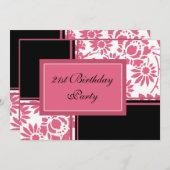 フローラ21歳の誕生日パーティの招待状 招待状 (正面/裏面)