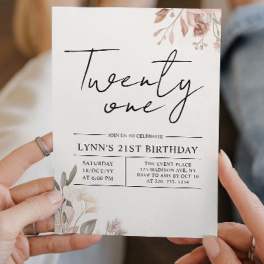フローラ21歳の誕生日パーティー 招待状
