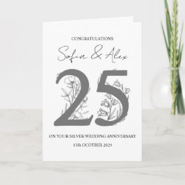 フローラ25結婚周年あいさつ カード