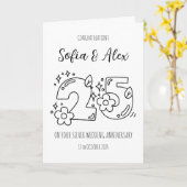 フローラ25結婚周年あいさつ カード (黄色い花)