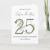 フローラ25結婚周年あいさつ カード (正面)