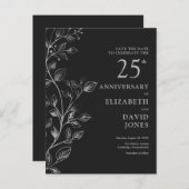 フローラ25結婚周年の日付を保存 ポストカード (正面/裏面)