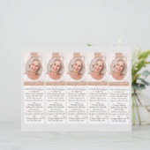 フローラ2x7" DIY葬儀ブックマークテンプレート (スタンド正面)