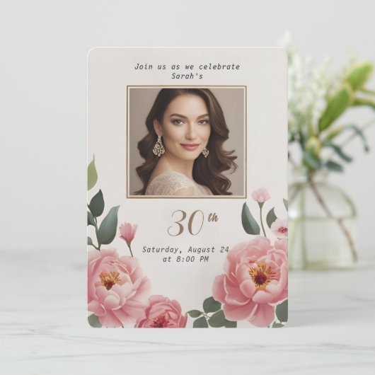フローラ30歳の誕生日招待状(写真あり) 招待状 (スタンド正面)