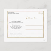 フローラ3 – フォト金ゴールドハッピーホリデーズスクリプト シーズンポストカード (裏面)