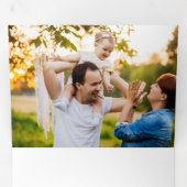 フローラ3 – フォト金ゴールドハッピーホリデーズスクリプト 三つ折りクリスマスカード (内部最初)