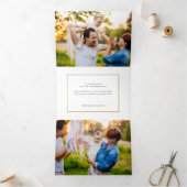 フローラ3 – フォト金ゴールドハッピーホリデーズスクリプト 三つ折りクリスマスカード (内部)