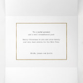 フローラ3 – フォト金ゴールドハッピーホリデーズスクリプト 三つ折りクリスマスカード (内部中)