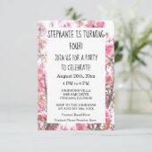 フローラ4歳の誕生日パーティーピンクさくらんぼの花 招待状 (スタンド正面)