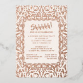 フローラ40カスタムthフォトサプライズ誕生日 箔招待状 (正面)