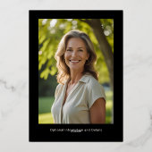 フローラ40カスタムthフォトサプライズ誕生日 箔招待状 (裏面)