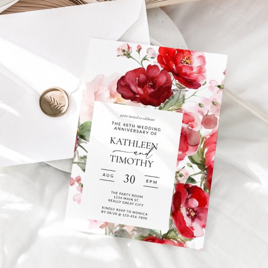 フローラ40周年結婚招待状 招待状