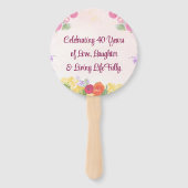 フローラ40歳の誕生日パーティーパステルエレガント40 ハンドファン (裏面)