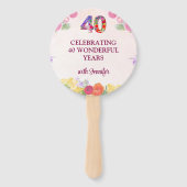 フローラ40歳の誕生日パーティーパステルエレガント40 ハンドファン (正面)