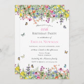 フローラ40歳の誕生日パーティー 招待状 (正面/裏面)