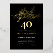 フローラ40thバースデーゴールドフォイル招待状 箔招待状 (正面)