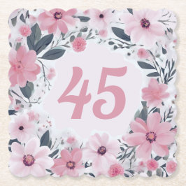 フローラ45thバースデーパーティーパステルピンクの花 ペーパーコースター