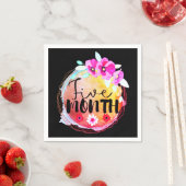 フローラ5か月の古いベビーマイルストーンラベル スタンダードカクテルナプキン (インサイチュ)