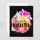 フローラ5か月の古いベビーマイルストーンラベル ポストカード (正面/裏面)