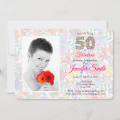 フローラ50と素晴らしい50誕生祝い 招待状 (正面)