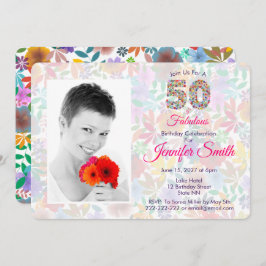 フローラ50と素晴らしい50誕生祝い 招待状