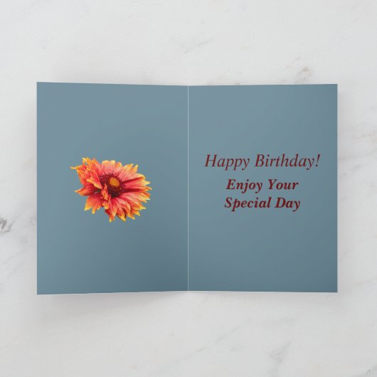 フローラ50はっきりした番目の誕生日カード（姪の場合） カード (内部)