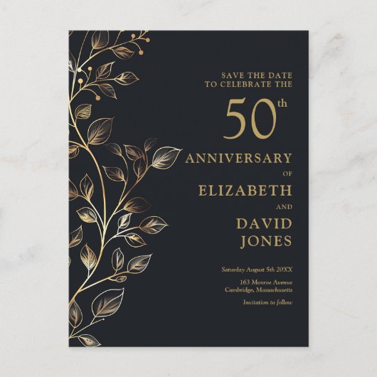 フローラ50周年結婚日付を保存 ポストカード (正面)