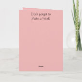 フローラ50歳の誕生日名前をカスタムするピンク カード (裏面)