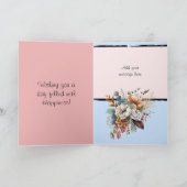 フローラ50歳の誕生日名前をカスタムするピンク カード (内部)