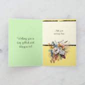 フローラ50歳の誕生日名前をカスタムする黄色 カード (内部)