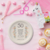 フローラ50歳の誕生日紙プレート50年の花 ペーパープレート (パーティー)