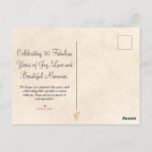 フローラ50歳感謝してい誕生日50花シック ポストカード (裏面)