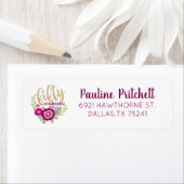 フローラ50番目の素晴らしい50誕生日金ゴールドスクリプト ラベル (インサイチュ)