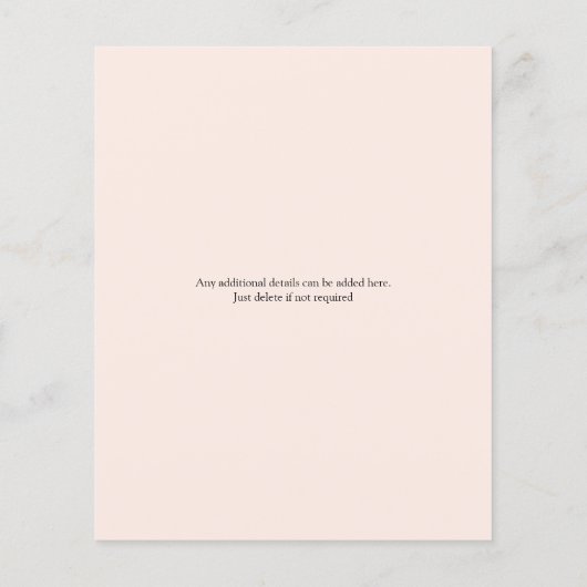 フローラ50番目の誕生日予算招待状 チラシ (裏面)