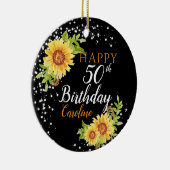 フローラ50誕生日ひまわり セラミックオーナメント (右)