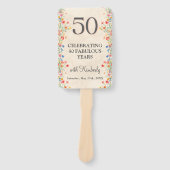 フローラ50誕生日カスタム50年シックモダン ハンドファン (正面)