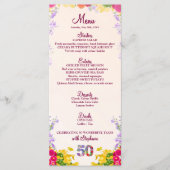 フローラ50誕生日メニューカーエレガントド50年 メニュー (正面)