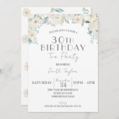 フローラ50誕生祝い、誕生日茶 招待状 (正面/裏面)