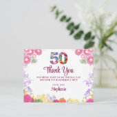 フローラ50th誕生日サンキューカード50フラワーシック ポストカード (スタンド正面)
