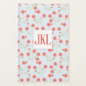 フローラ5.5インチx 8.5インチスパイラル週/月プランナー プランナー手帳 (正面)