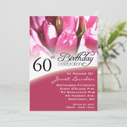 フローラ60バースデーパーティ招待状 招待状 (スタンド正面)