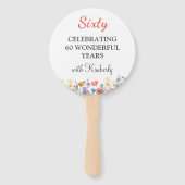 フローラ60歳の誕生日パーティーは60人のファンをカスタム支持する ハンドファン (正面)