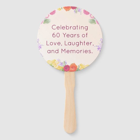 フローラ60歳の誕生日パーティーは60人のファンをカスタム支持する ハンドファン (裏面)