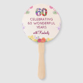 フローラ60歳の誕生日パーティーは60人のファンをカスタム支持する ハンドファン (正面)