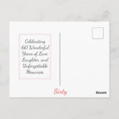 フローラ60歳感謝していの誕生日60歳の花 ポストカード (裏面)